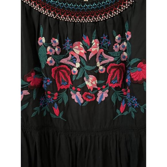 Free People Sunbeams Embroidered Mini Dress Black Size Large - Picture 8 of 10